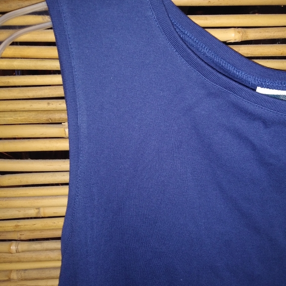 Karen Scott XLP Sleeveless Cotton Tank Top Petite Plus in Navy - Picture 3 of 4